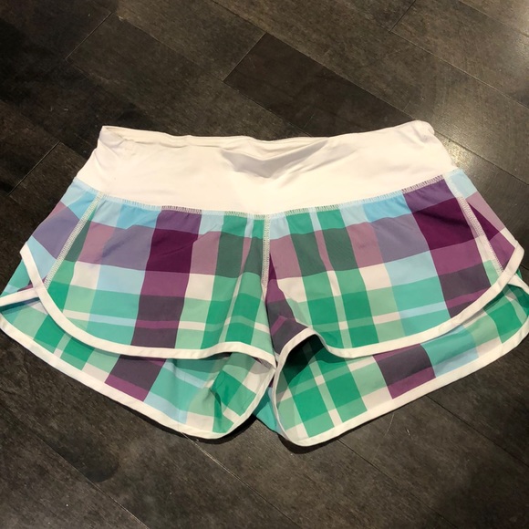 Lululemon plaid original speed shorts - Picture 1 of 3